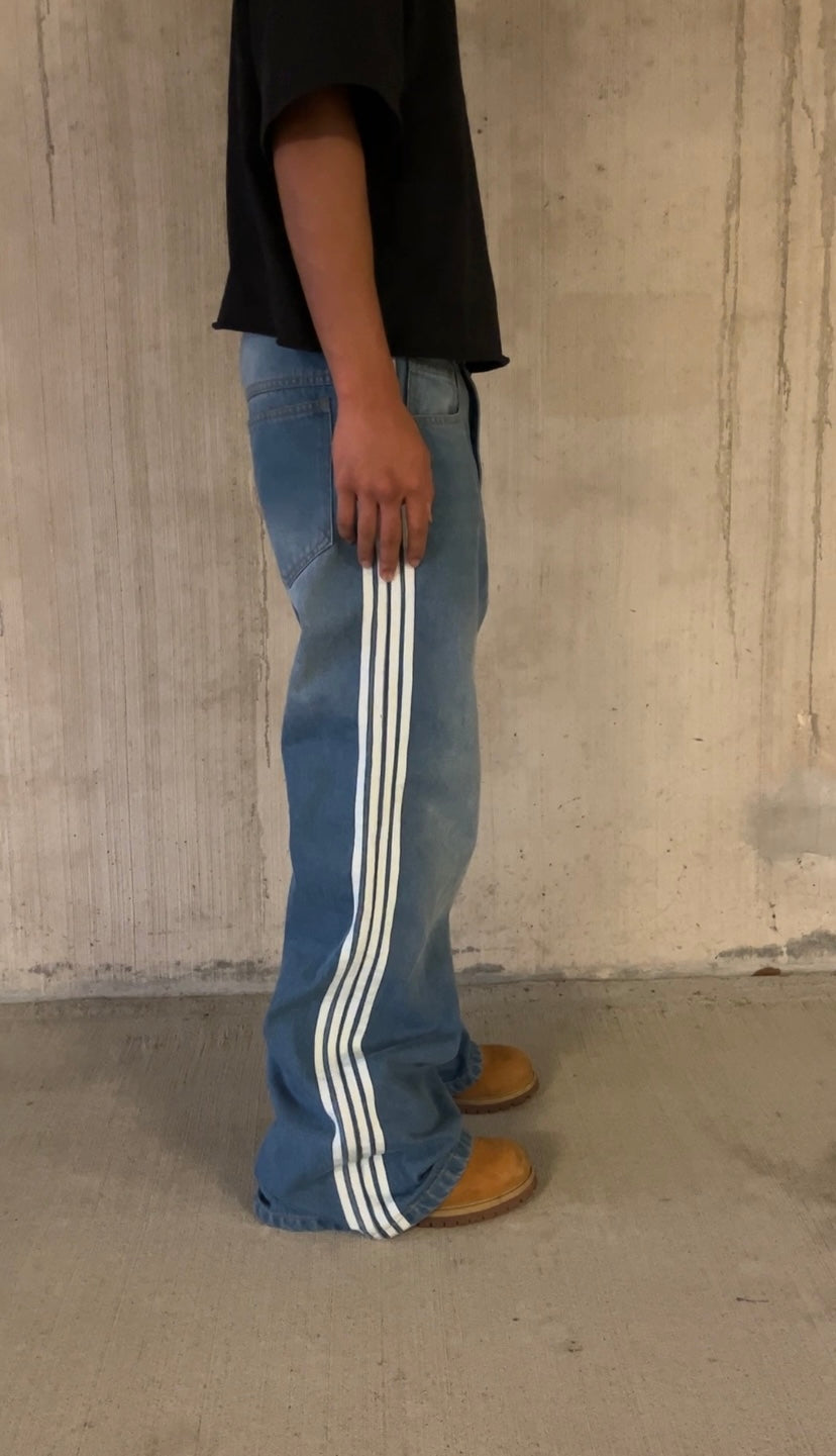 Striped Baggy Denim